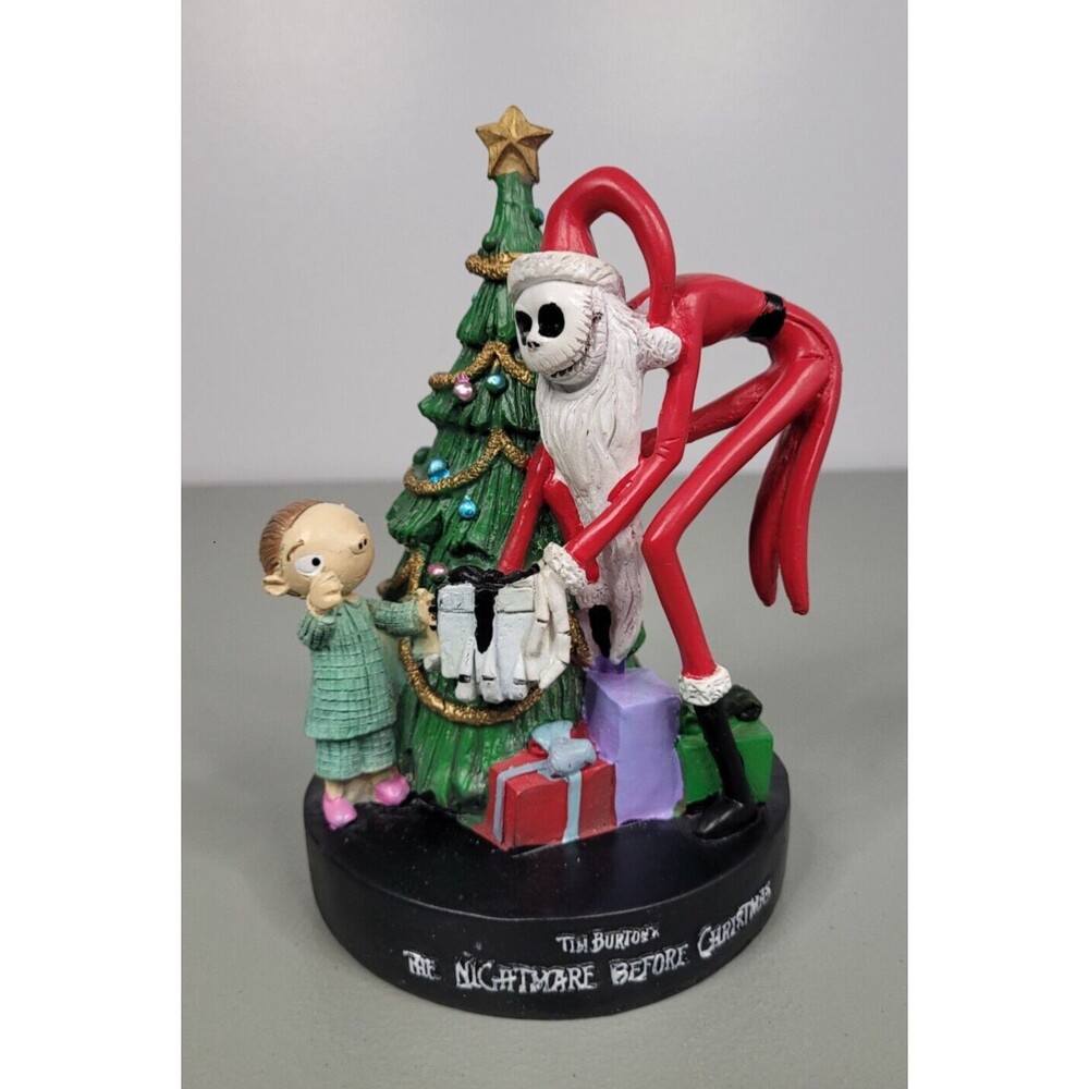 Tim Burton's Nightmare Before Christmas Santa Jack Figurine W Small Boy & Tree